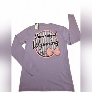 University of Wyoming Cowboys Long Sleeve T-Shirt Womens Small Purple NCAA NWT